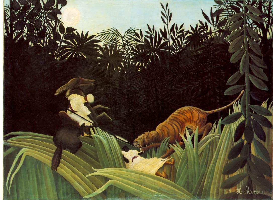 Henri Rousseau Scout Attacked by a Tiger